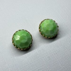 🇭🇰*Hong Kong* Stamped Vintage Geometric Celluloid Clip On Earrings